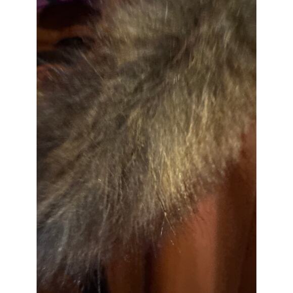 Decrum Women’s Real Leather Hooded Parka Coat Cognac Faux Fur Trim – Size XL NWT - Picture 11 of 12